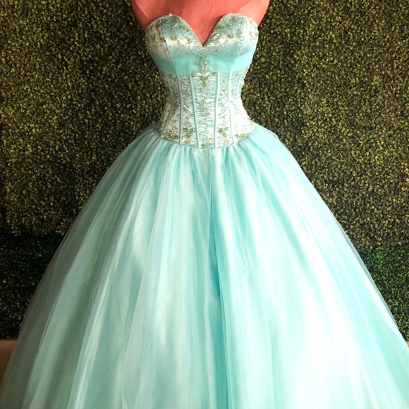 sea green quinceanera dresses